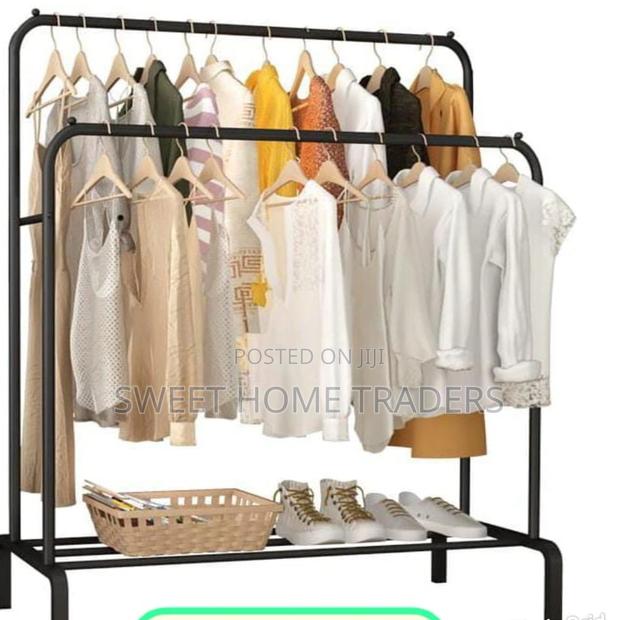 Fashion Double Pole Sided Hook Cloth Rack