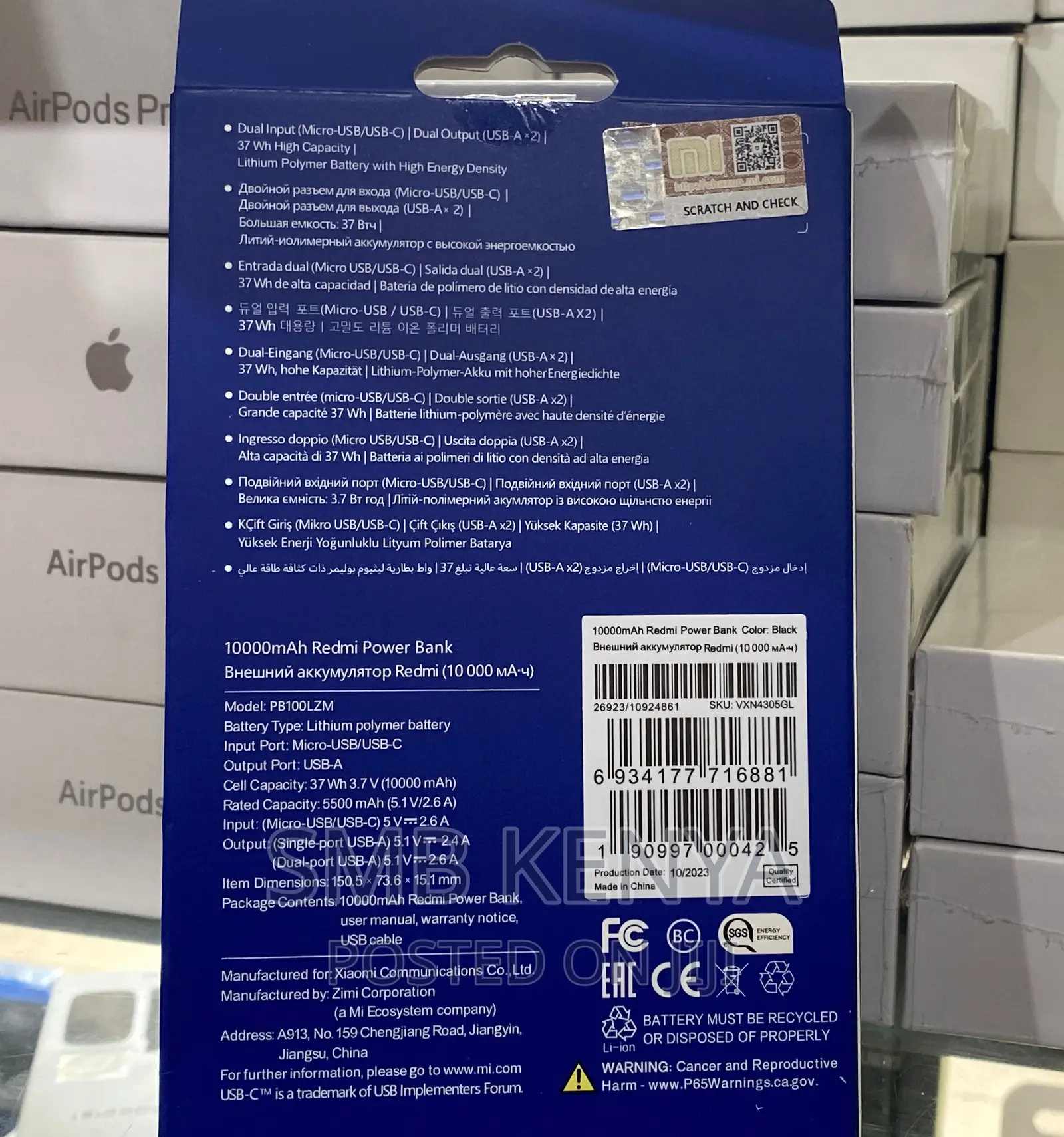 Genuine Mi 10,000 Mah Power Bank