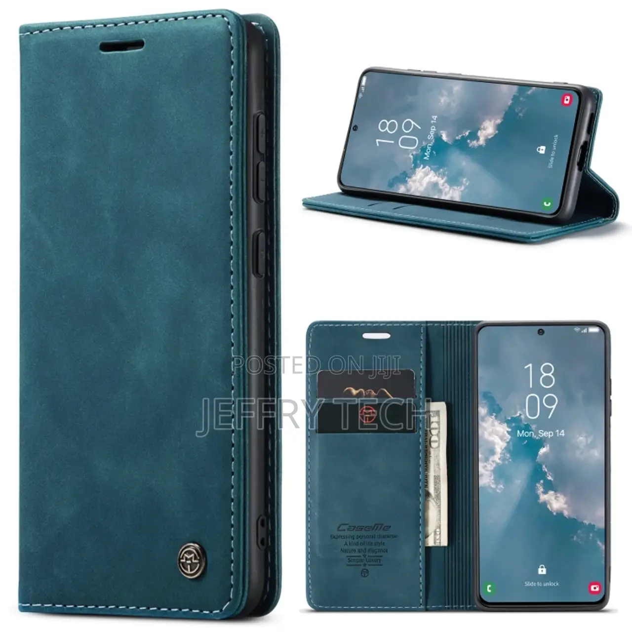 Samsung Galaxy S23 5G Caseme Flip Leather Phone Case - Blue