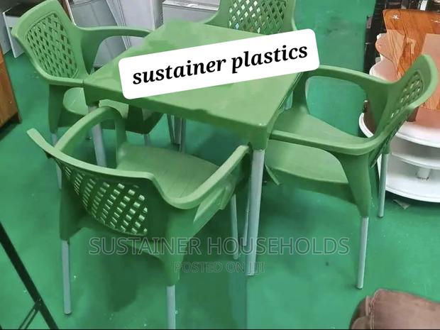 Sustainer Plastic Chairs and Plastic Table Set - main view