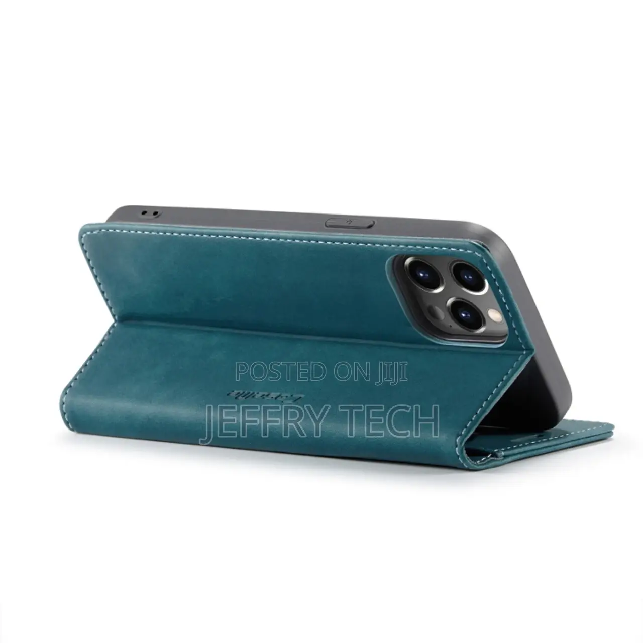 iPhone 14 Pro Max Retro Frosted Leather Flip Phone Case Blue