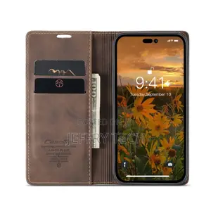 iPhone 14 Pro Max Multifunctional Retro Frosted Flip Coffee