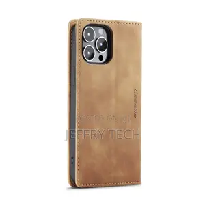 iPhone 15 Pro Max Caseme Multifunctional Flip Leather Brown