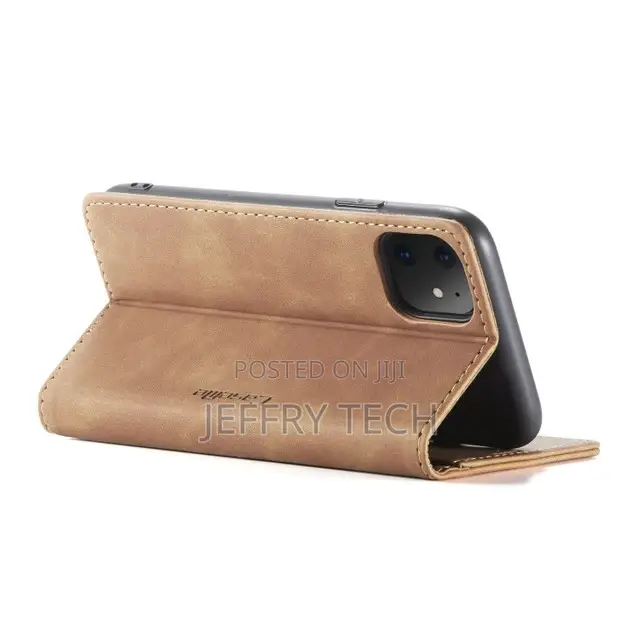 Flip Leather Case With Card Slot Wallet iPhone 11 Brown
