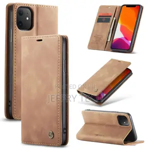 Flip Leather Case With Card Slot Wallet iPhone 11 Brown