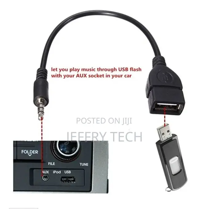 3.5mm Male Audio AUX Jack to USB 2.0 Type a Female OTG Conve
