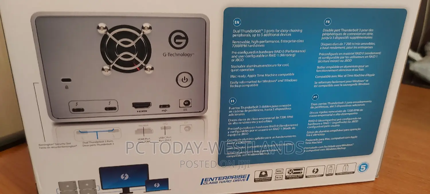 G-Technology 20tb G-Raid W/ Thunderbolt 3, Usb-C Usb 3.1 Gen