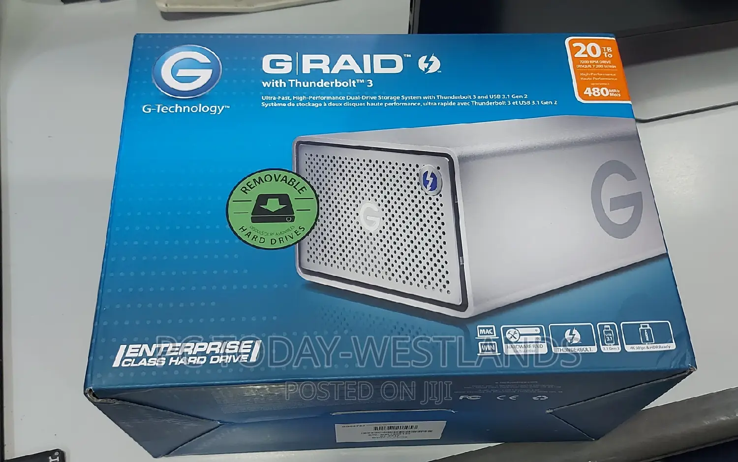 G-Technology 20tb G-Raid W/ Thunderbolt 3, Usb-C Usb 3.1 Gen