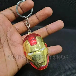Iron Man Head Metal Mask Bag Décor Keychain Key Holder Toy