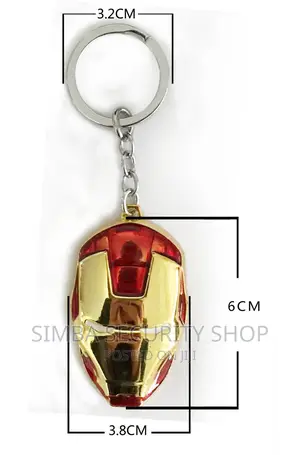 Iron Man Head Metal Mask Bag Décor Keychain Key Holder Toy