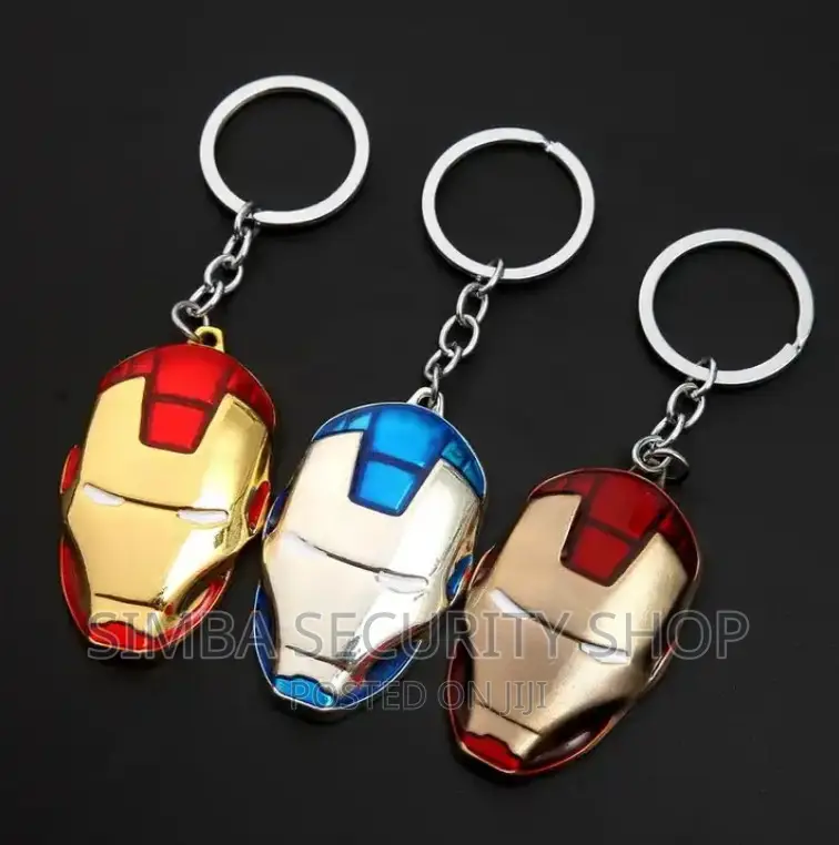 Iron Man Head Metal Mask Bag Décor Keychain Key Holder Toy