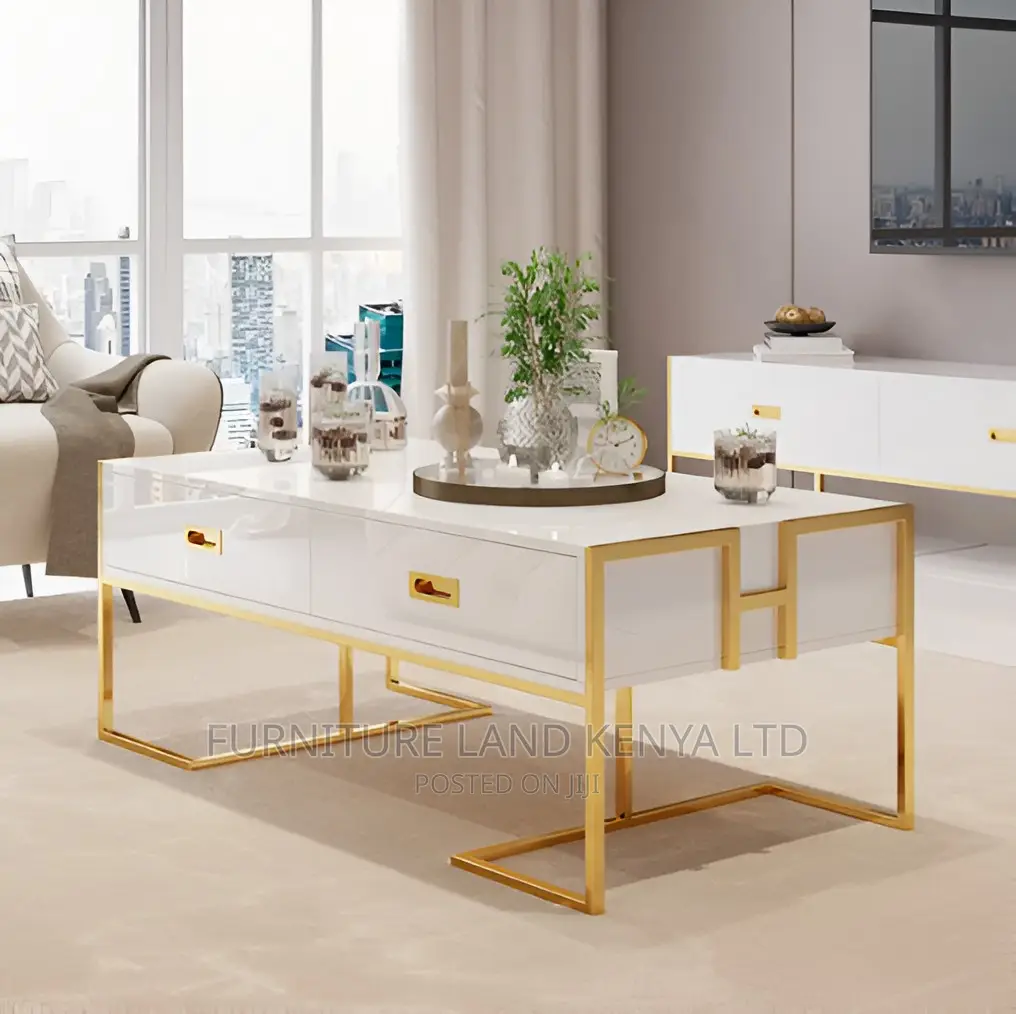 Aspen White and Gold Gloss Coffee Table in Mombasa Road Furniture