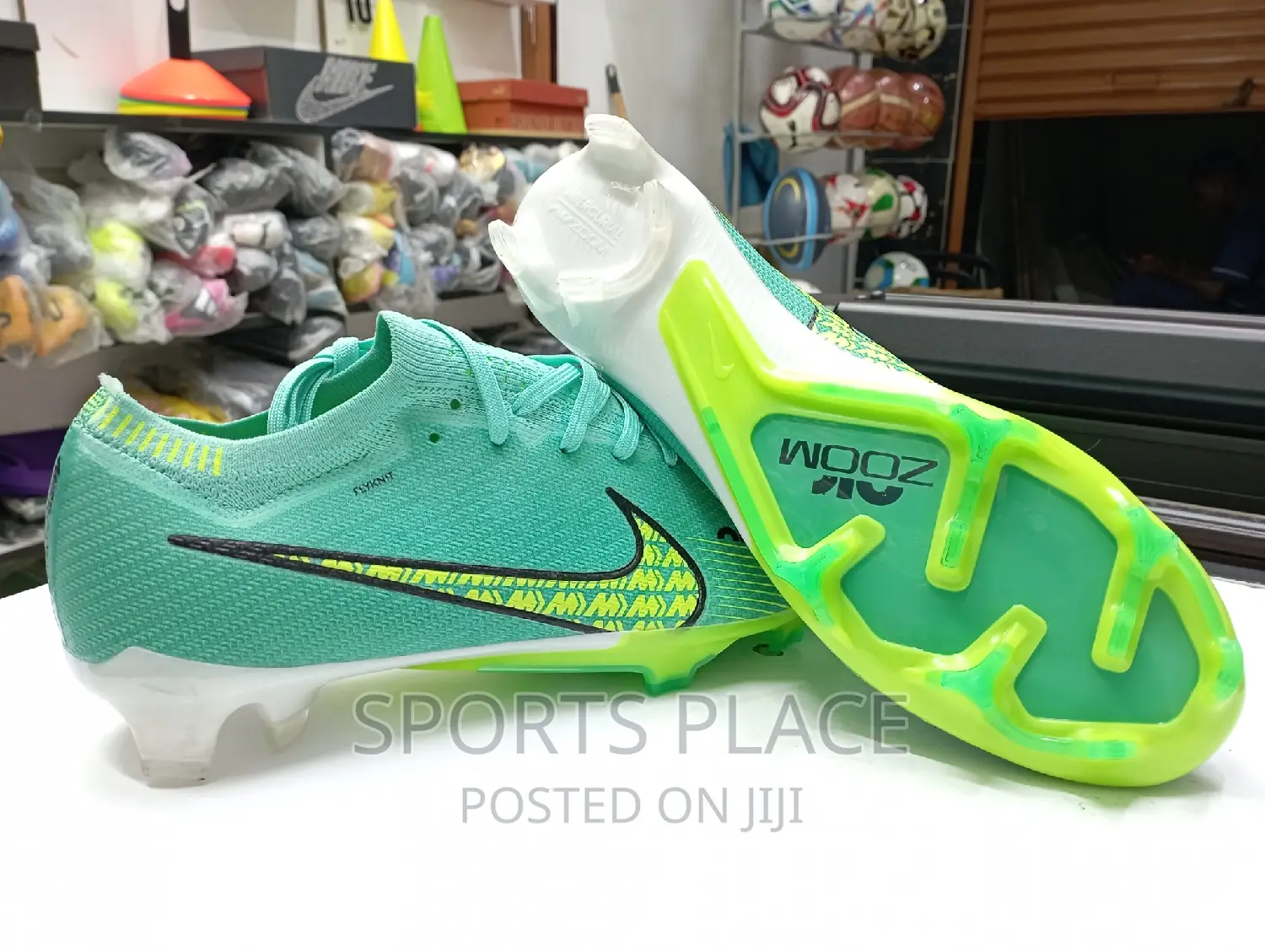 Green Nike Mercurial Air Zoom Football Boots