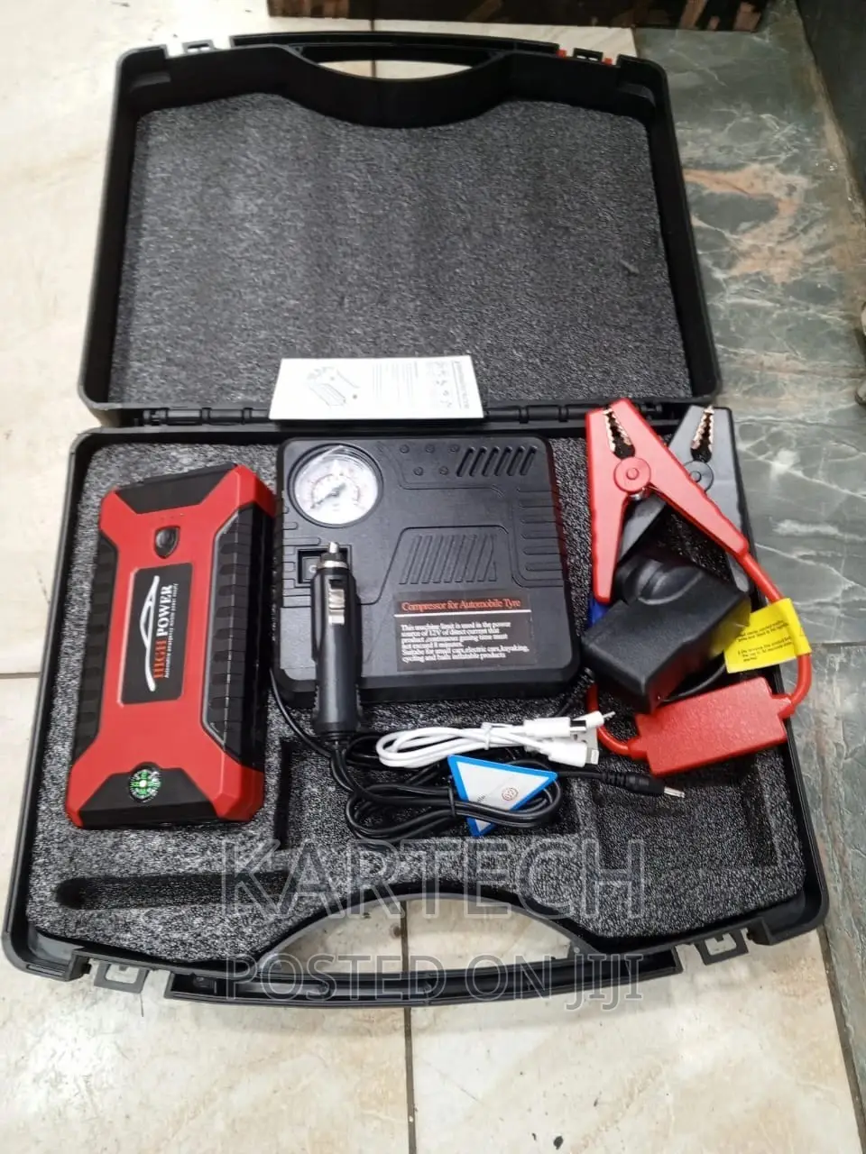 Multi-Function Portable Emergency Car Jump Starter Kit