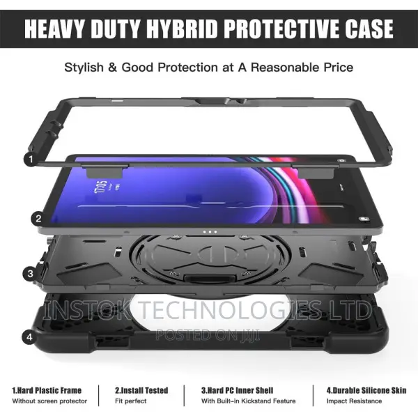 Samsung Galaxy Tab S8/S9 Ultra 3 in 1 Shockproof Case +Strap