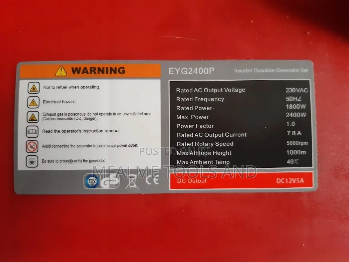 Sale!Clearance!!Nverter Generator Pure Sine Wave Silent Petrol 2.4kva