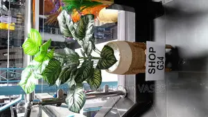 Set of Artificial Plant,Basket With Pebble Stones + Stand