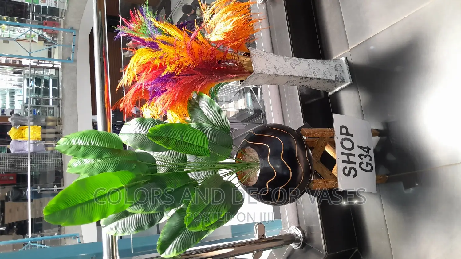 Plant Artificial With Calabash and Pebble Stones