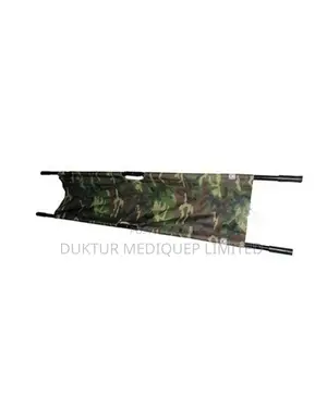 Folding Stretcher, Camouflage Fabric, Black Handle, 7.3kgs
