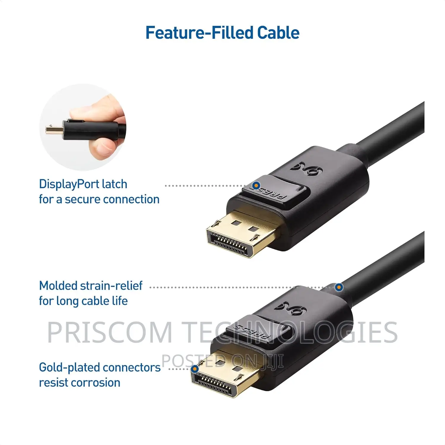 High Quality Displayport to Display Port Cable