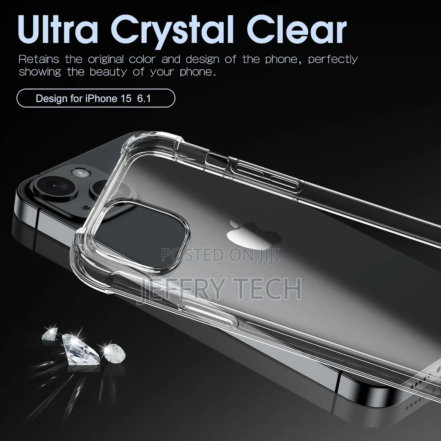 For iPhone 15 Clear Case Shockproof Phone Cover Protective P