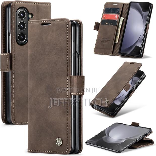 Galaxy Z Fold 5 Case, Leather Galaxy Zfold5 Wallet Case With - thumbnail 2