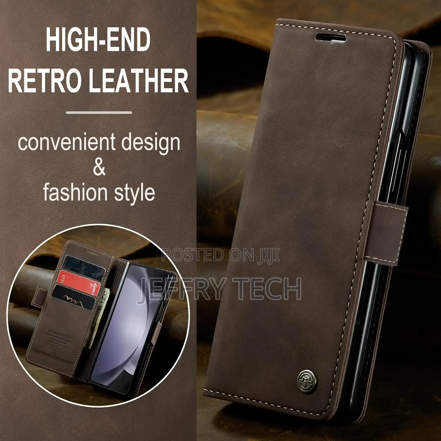 Galaxy Z Fold 5 Case, Leather Galaxy Zfold5 Wallet Case With