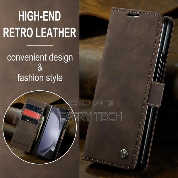 Galaxy Z Fold 5 Case, Leather Galaxy Zfold5 Wallet Case With - thumbnail 3