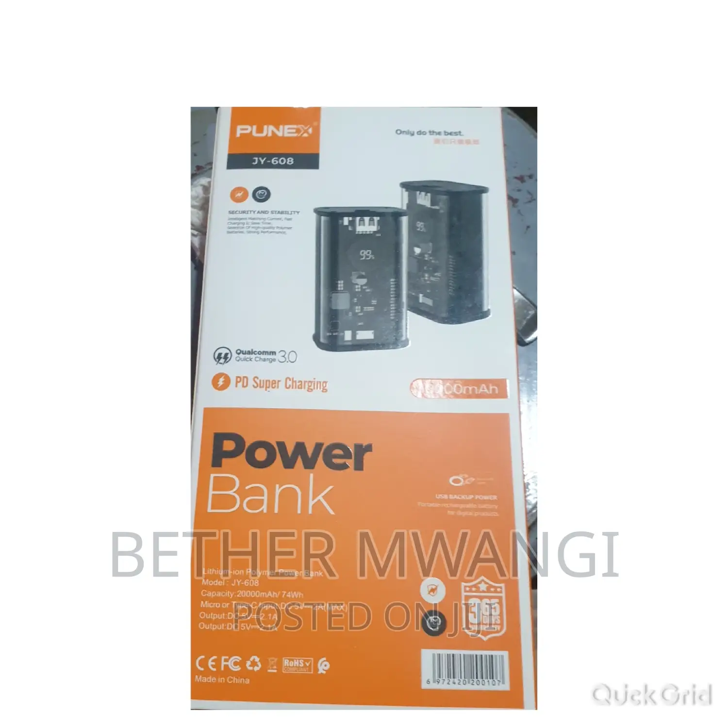 Punex Super Fast Charging 10000 MAH Power Bank Available