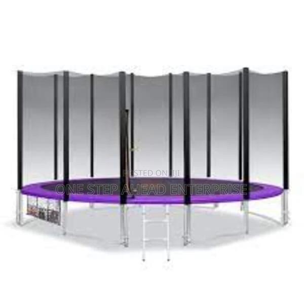 Purple 8ft Kids Trampolin - main view