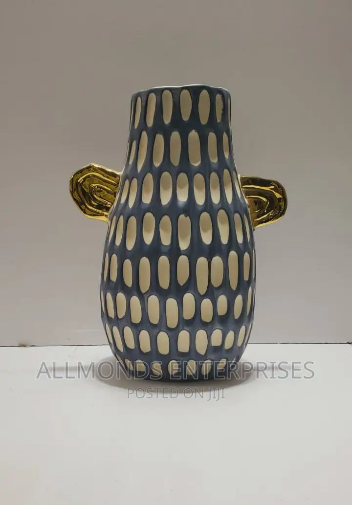 Flower Vase Cactus Like Nordic Blue Flowered.
