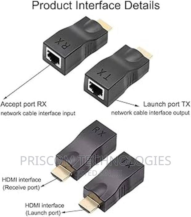 HDMI Extender 30M HDMI Over Rj45 Cat5e Cat6 Cable Lan Ethern - thumbnail 3