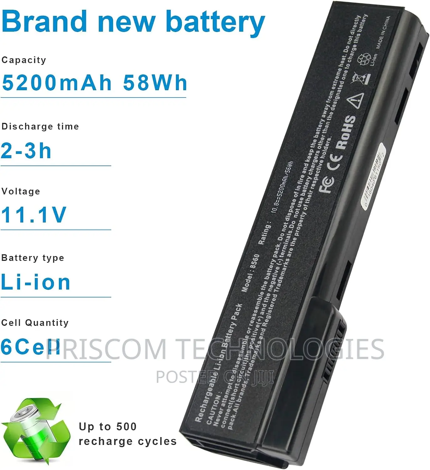 CC09 Cc06xl HSTNN-I90c Battery for HP 6360B 6460B 6465B 6470