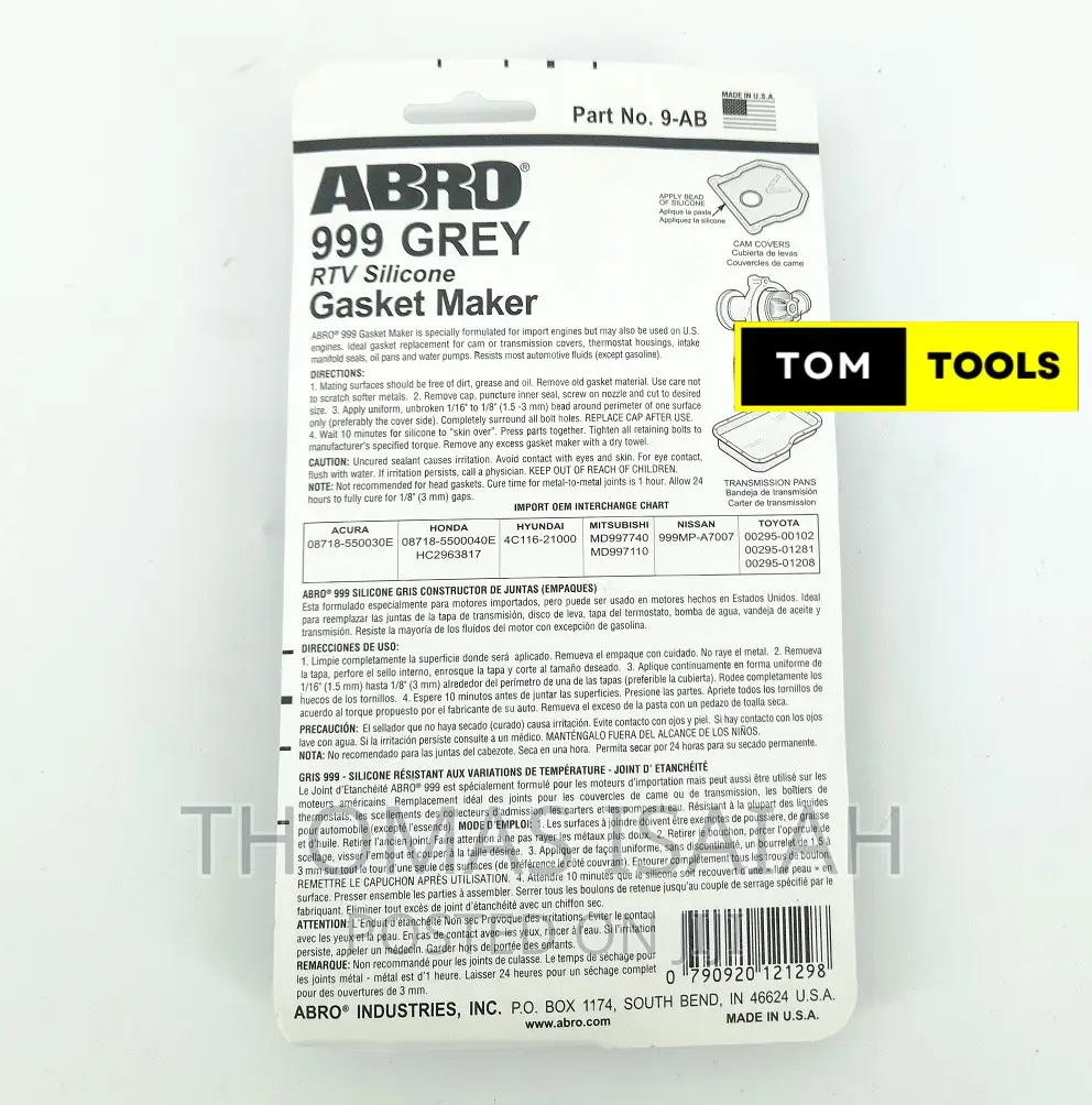 ABRO Grey 999 Gasket Maker Silicone 85g