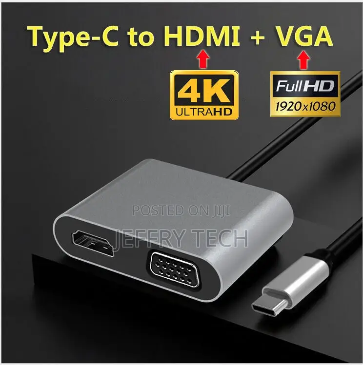 Type-C to HDMI VGA Adapter 4* Ultrahd for Samsung Galaxy S