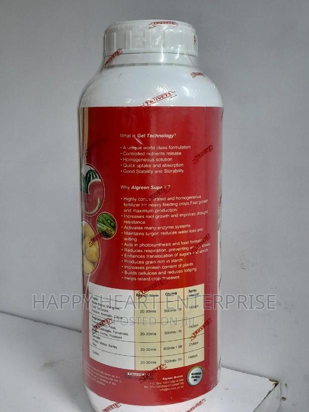 Algreen Supa -K Foliar Fertilizer High Potassium 1litre - thumbnail 5