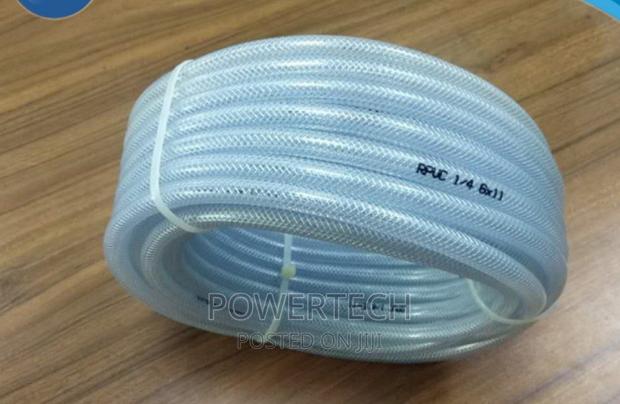 Superior Quality 1/2" Garden Clear Hose Pipe Braided 25M . - main view