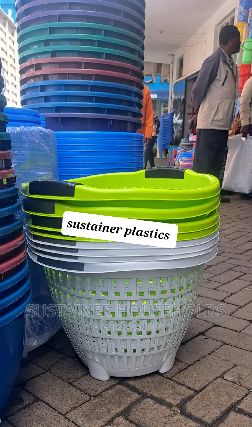 Cylinder Plastic Laundry Bucket
