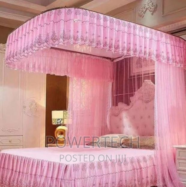 King Size Bed 2 Stand Mosquito Net With Sliding Rails - main view