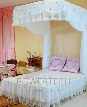 White 2 Stand Mosquito Net With Sliding Rails