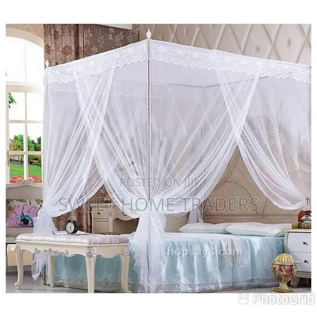 Generic Mosquito Net With Metallic 4 PCS Stands