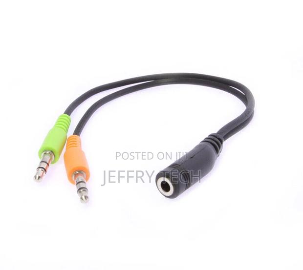 3.5mm Cell Phone Headset to Computer Splitter Adapter Use He - main view