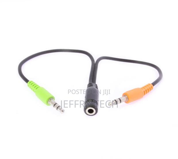 3.5mm Cell Phone Headset to Computer Splitter Adapter Use He - thumbnail 3