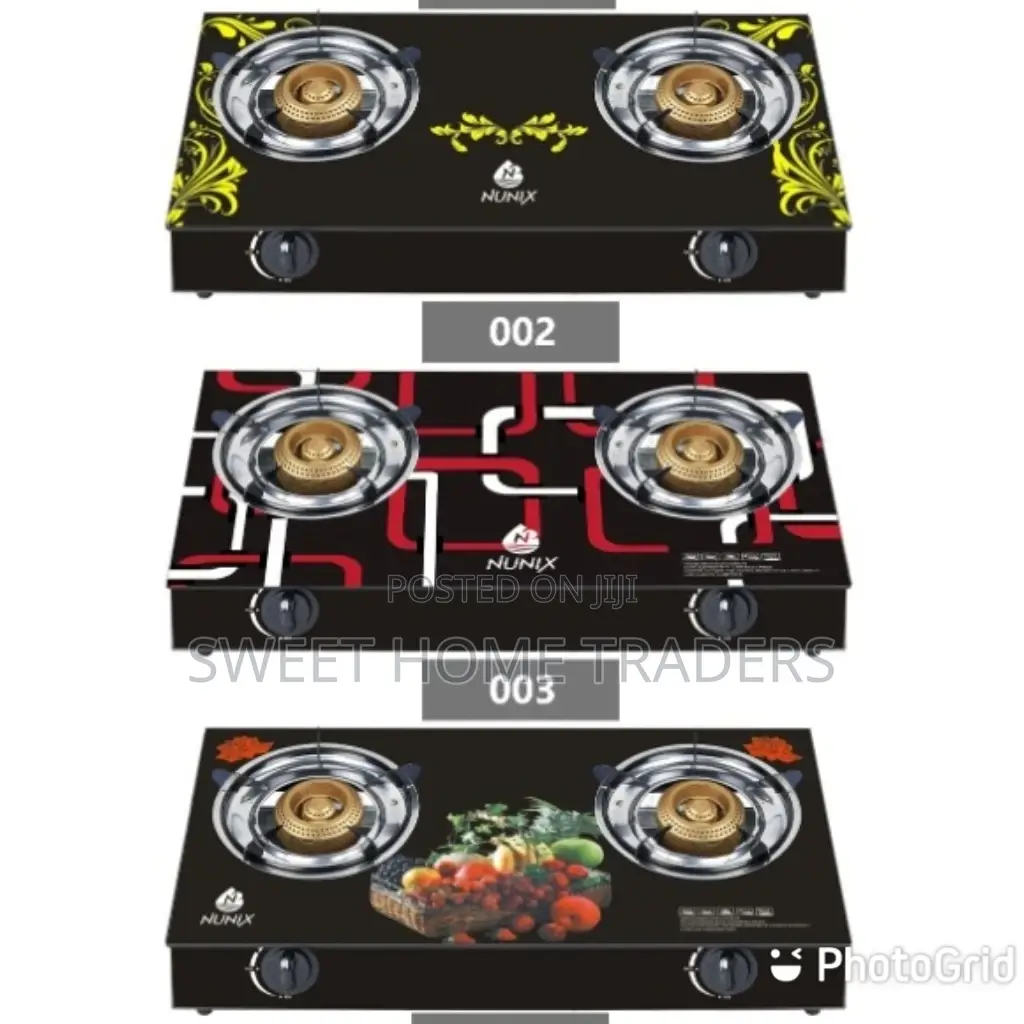 Nunix Glass Table Top Double Burner