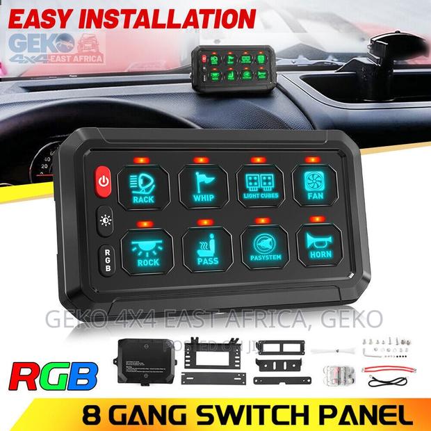 8 Gang Swith Panel, Rgb, Dimmable, Stylish