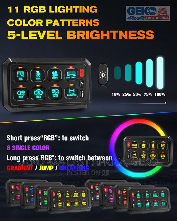 8 Gang Swith Panel, Rgb, Dimmable, Stylish - thumbnail 12