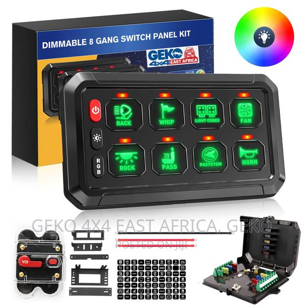 8 Gang Swith Panel, Rgb, Dimmable, Stylish - thumbnail 2