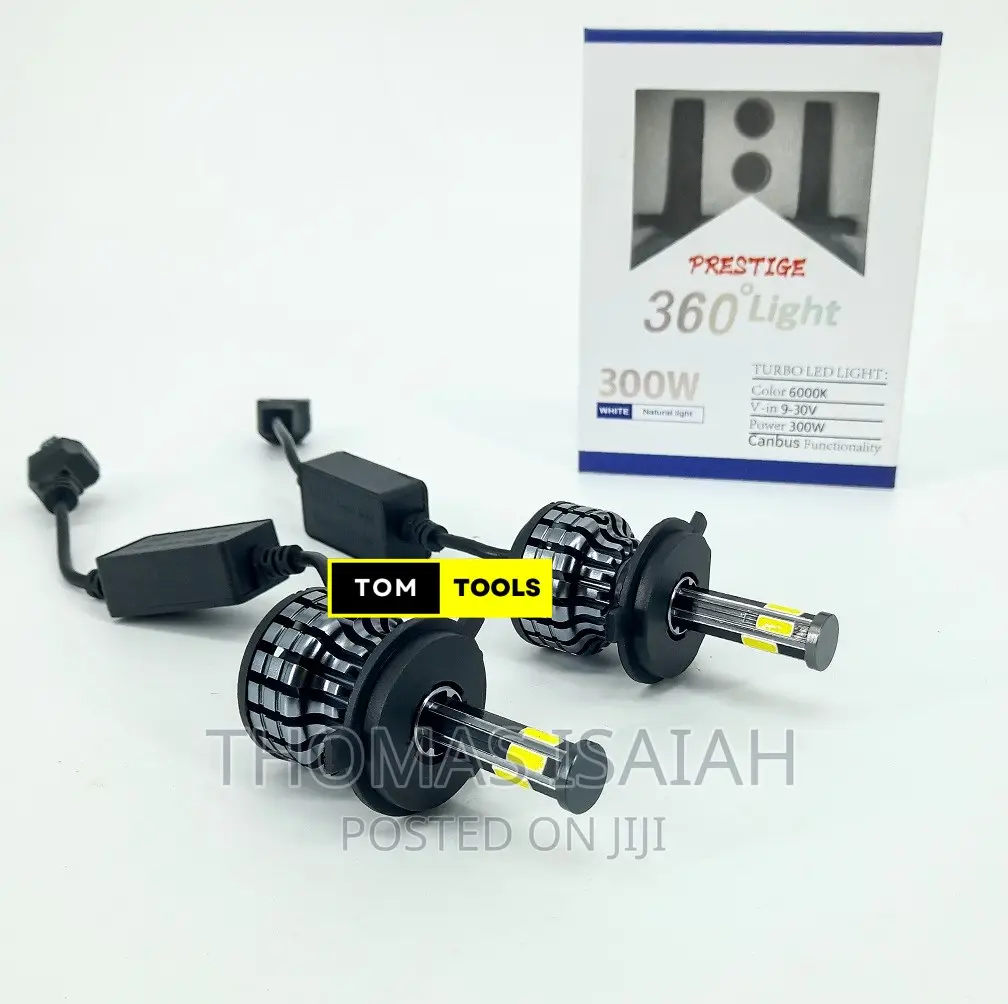 H4 300W 6 Sided LED Headlight Bulb Pair