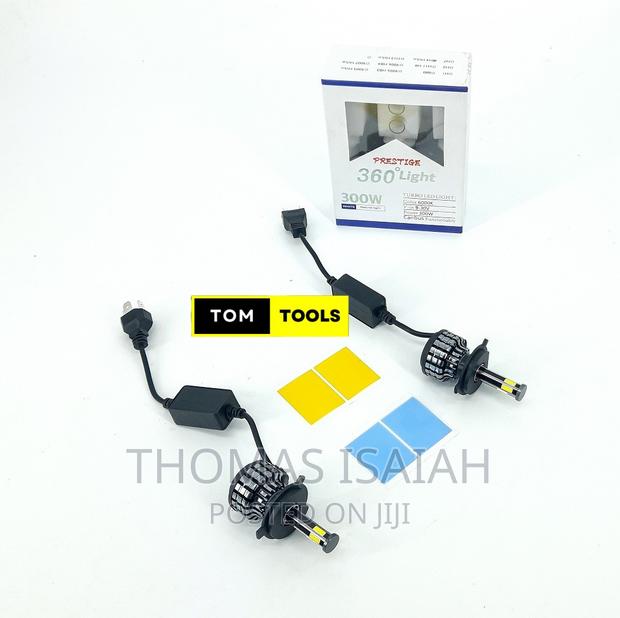 H4 300W 6 Sided LED Headlight Bulb Pair - thumbnail 2