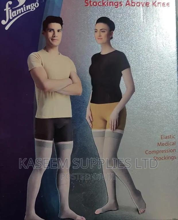 Flamingo Compression Stockings Above Knee Prop - main view